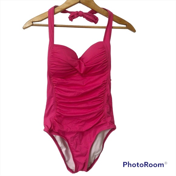 La Blanca Island Goddess One Piece Bathing Suit Womens Size 6 Pink Swim - Picture 1 of 7